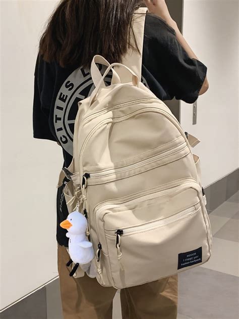 beige backpack women.